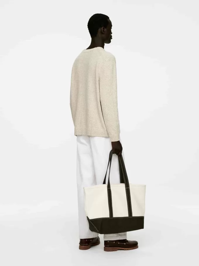 Jumper i tekstureret bomuldsblanding Jumper i tekstureret bomuldsblanding