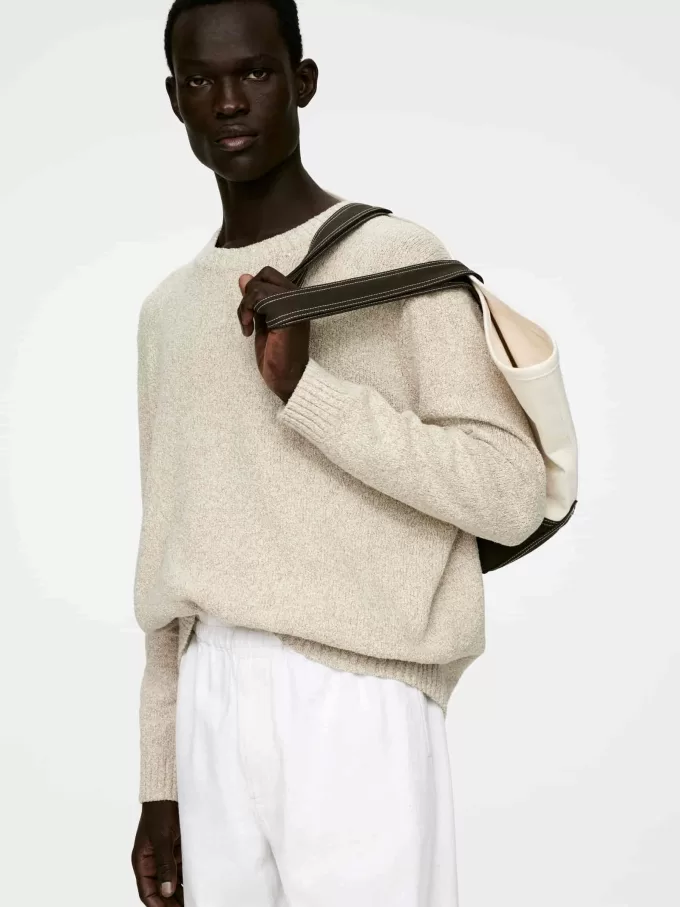 Jumper i tekstureret bomuldsblanding Jumper i tekstureret bomuldsblanding