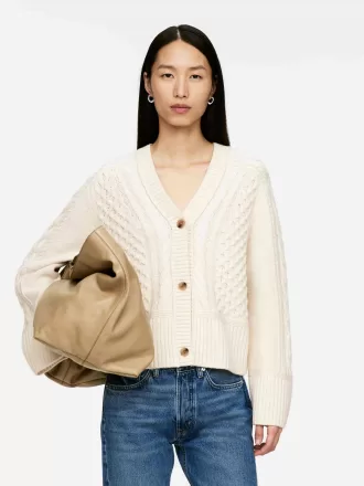 Kabelstrikket uldcardigan