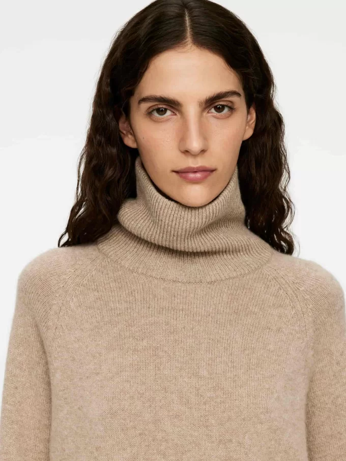 Kashmir-uldtrøje med rullehals