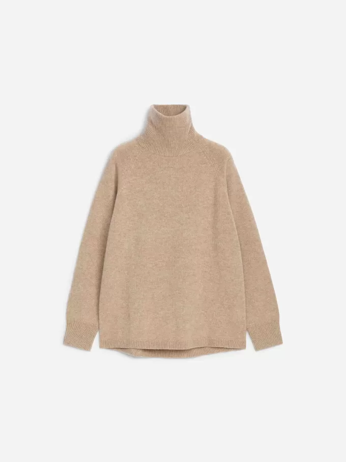 Kashmir-uldtrøje med rullehals