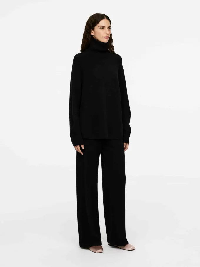 Kashmir-uldtrøje med rullehals