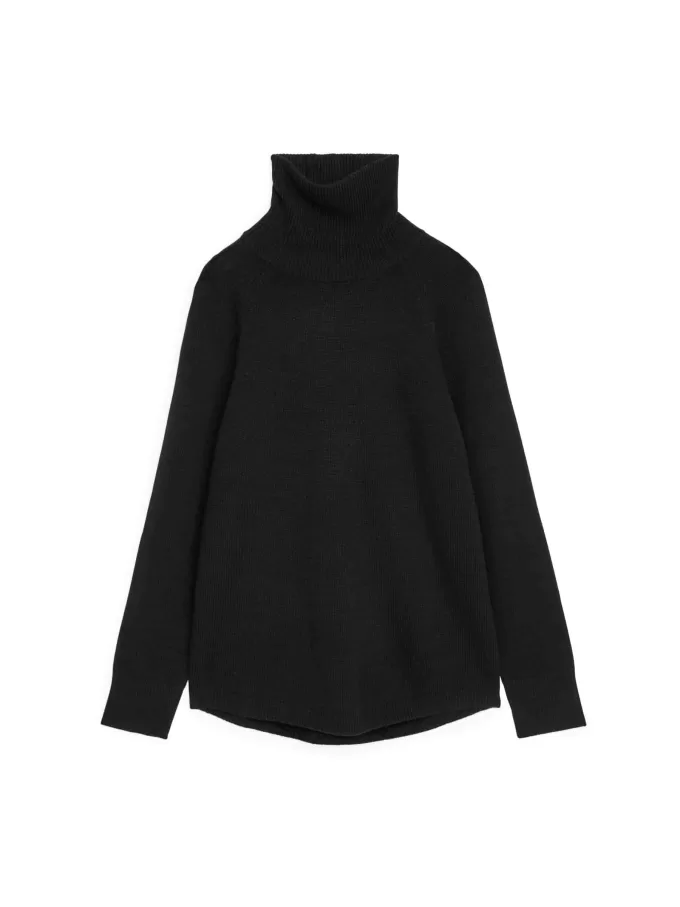 Kashmir-uldtrøje med rullehals