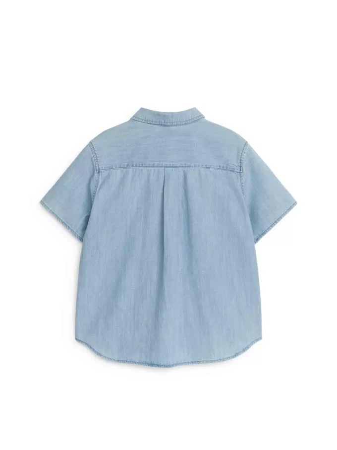 Kortærmet denimskjorte