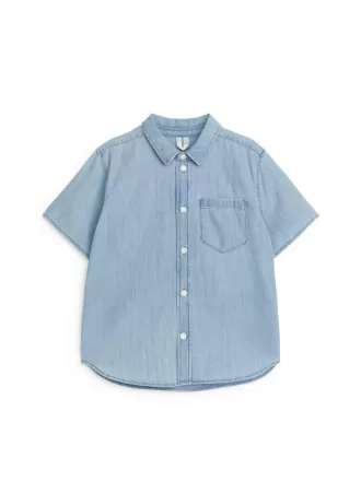 Kortærmet denimskjorte