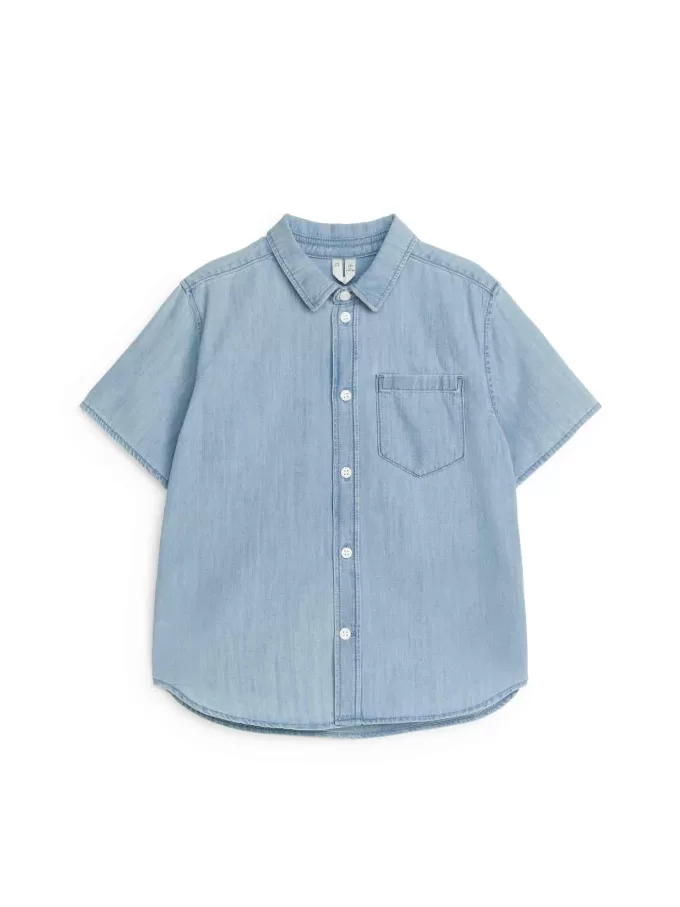 Kortærmet denimskjorte