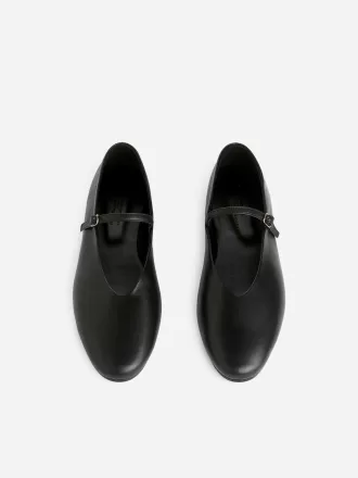 Læder Mary Jane Flats