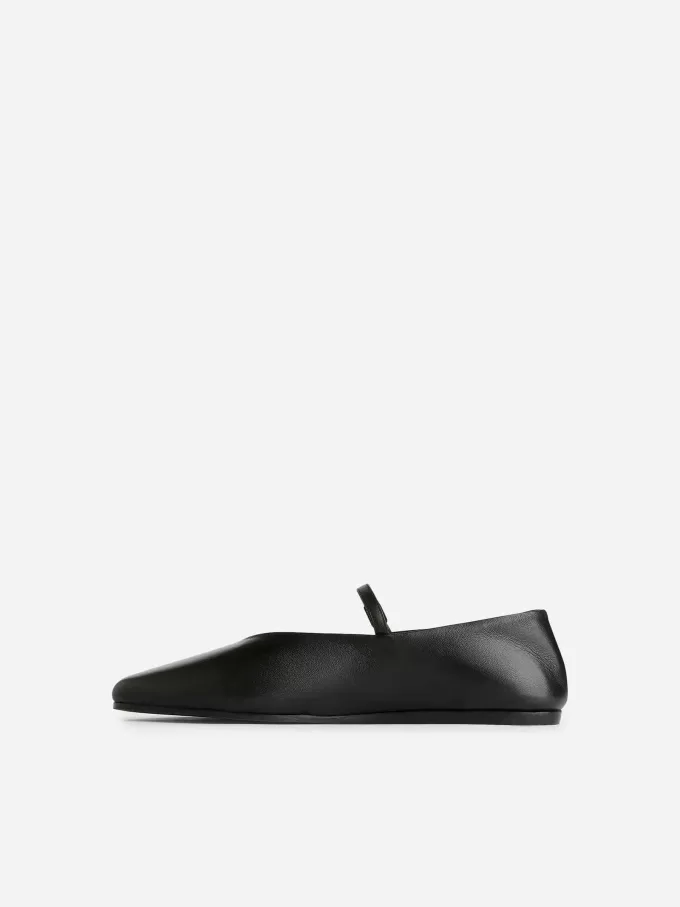Læder Mary Jane Flats