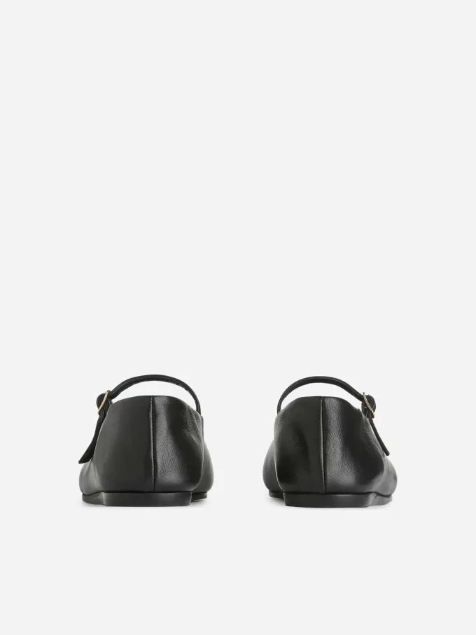 Læder Mary Jane Flats