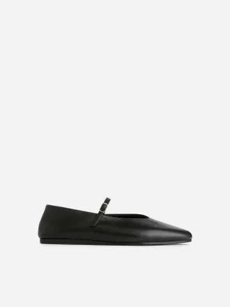Læder Mary Jane Flats
