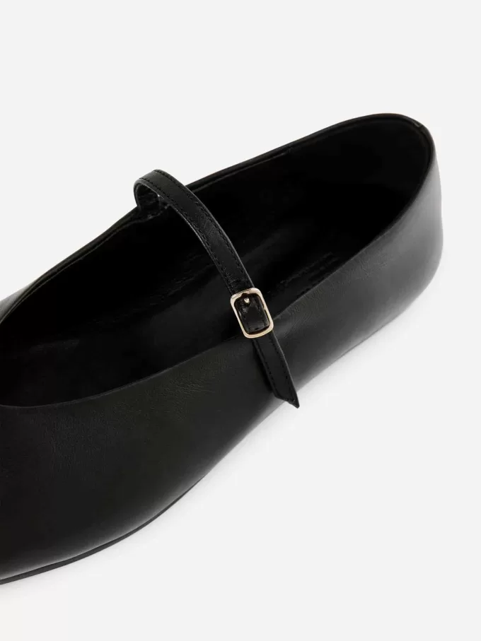 Læder Mary Jane Flats
