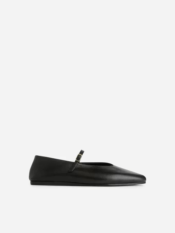 Læder Mary Jane Flats
