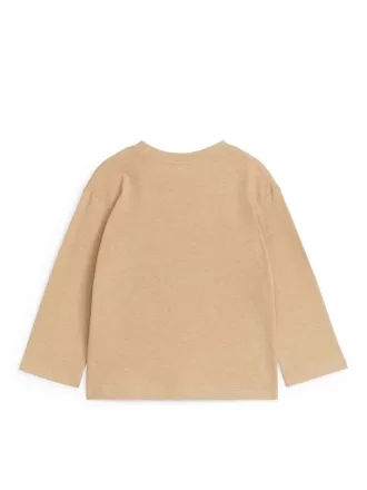 Langærmet T-shirt i hørblanding