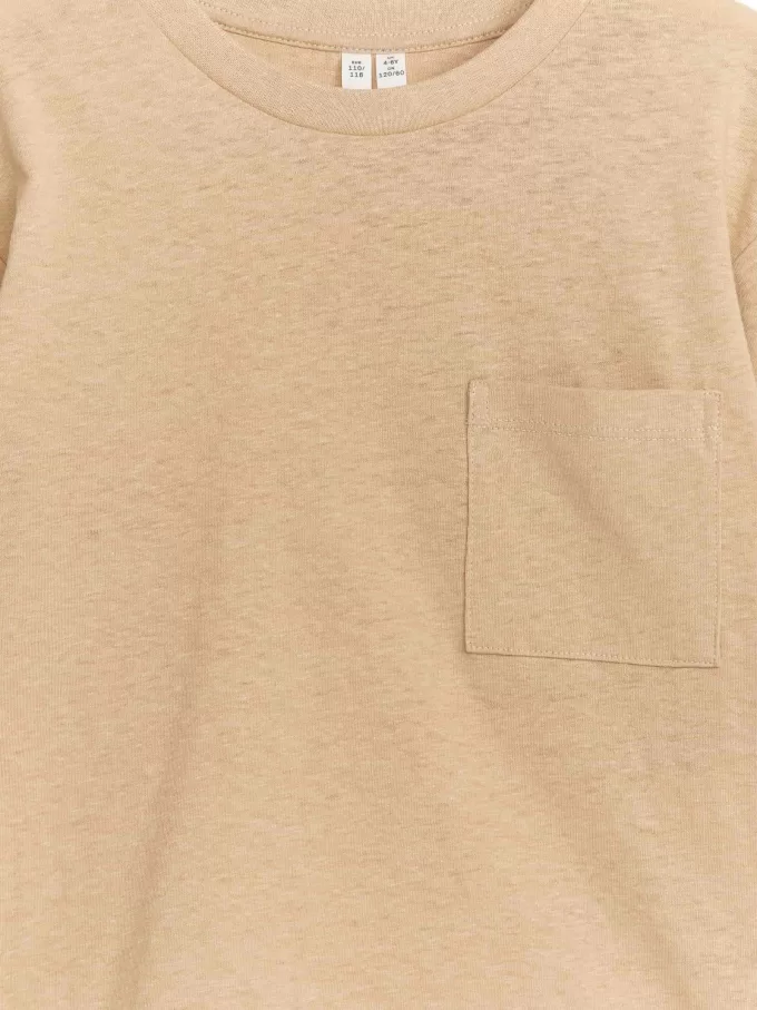 Langærmet T-shirt i hørblanding Langærmet T-shirt i hørblanding