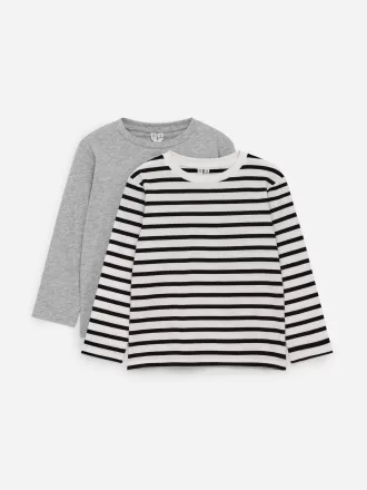 Langærmet T-shirt sæt med 2 stk