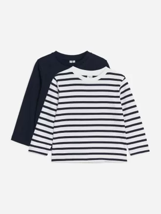 Langærmet T-shirt sæt med 2 stk