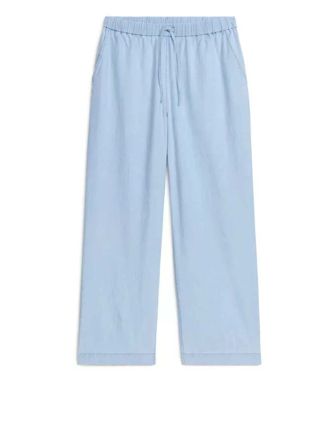 Lette denimbukser med snoretræk