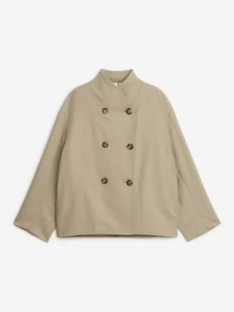 Linned bomuldsjakke Beige 1164937002001 1 330x440 - Linned bomuldsjakke