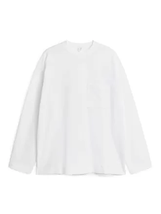 Merceriseret langærmet T-shirt