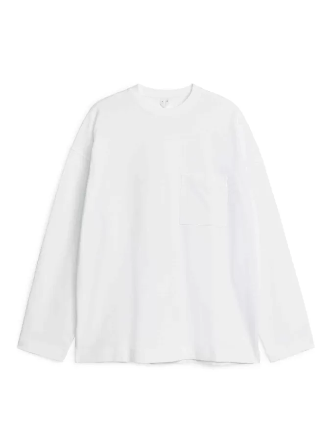 Merceriseret langærmet T-shirt Merceriseret langærmet T-shirt