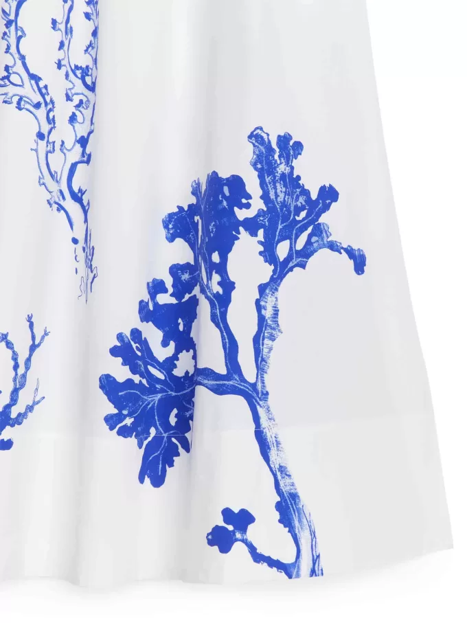 Midi bomuldsnederdel