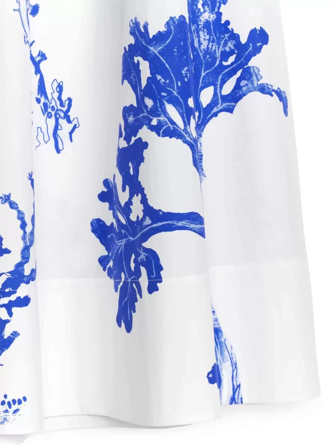 Midi bomuldsnederdel