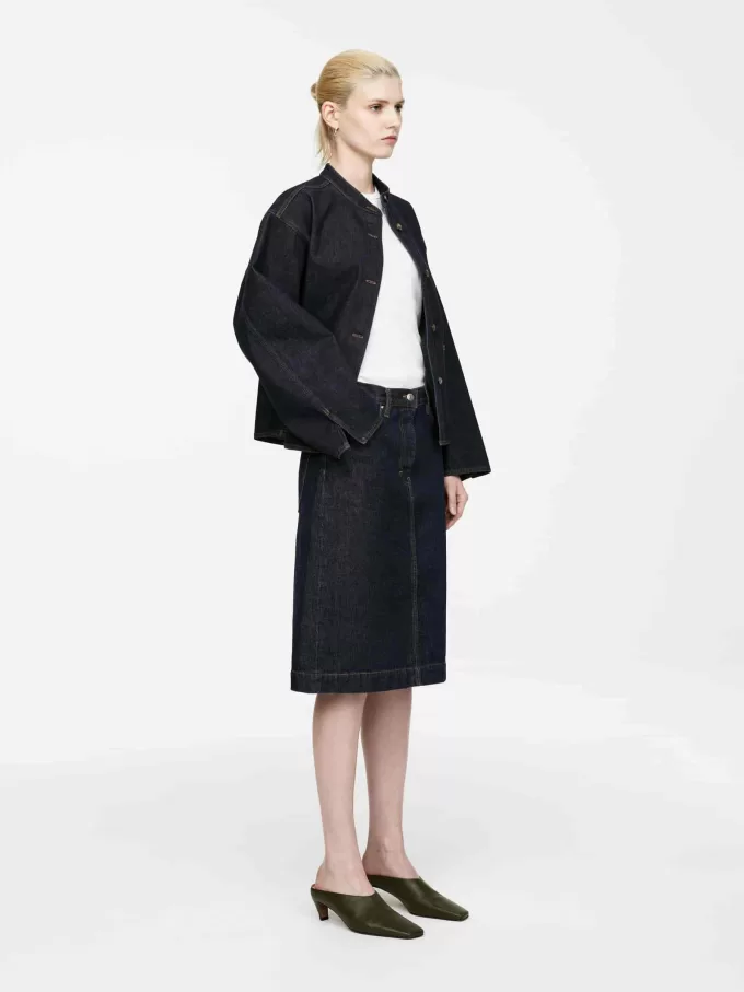 Midi denim nederdel Midi denim nederdel