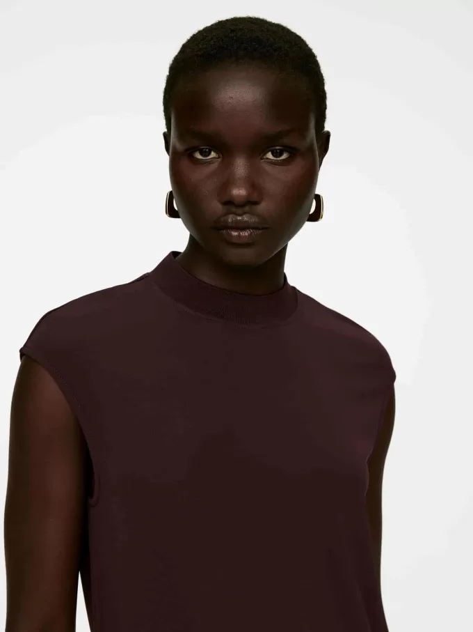 Mock-neck ærmeløs top