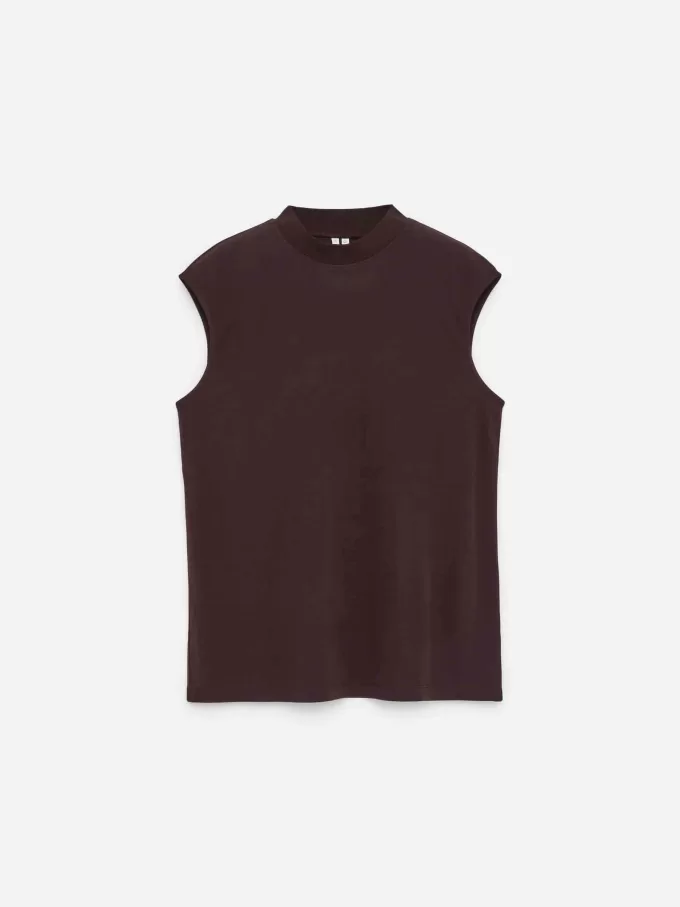 Mock-neck ærmeløs top