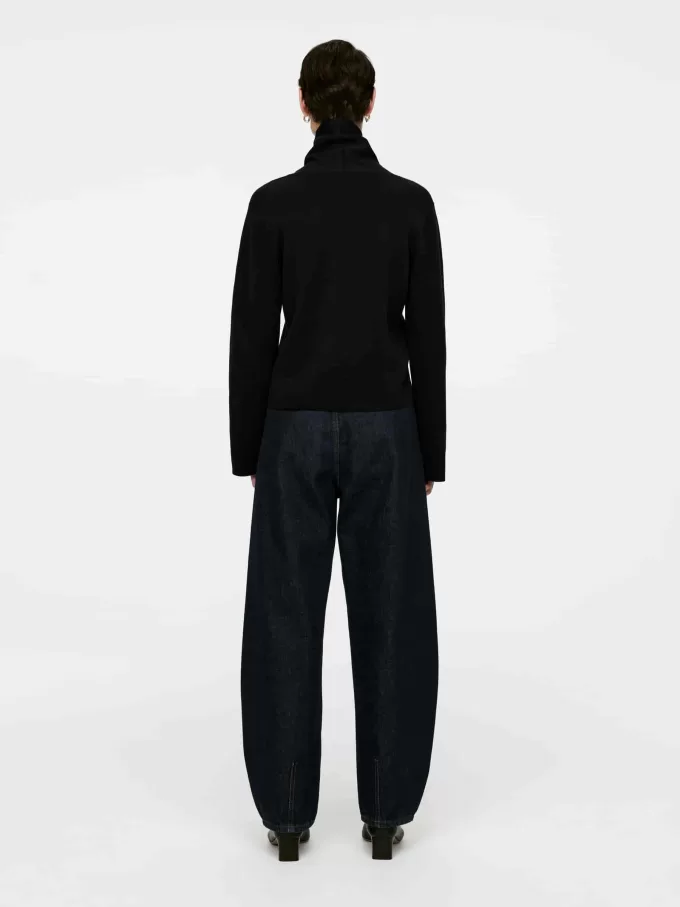 Mock-neck bomuldstrøje