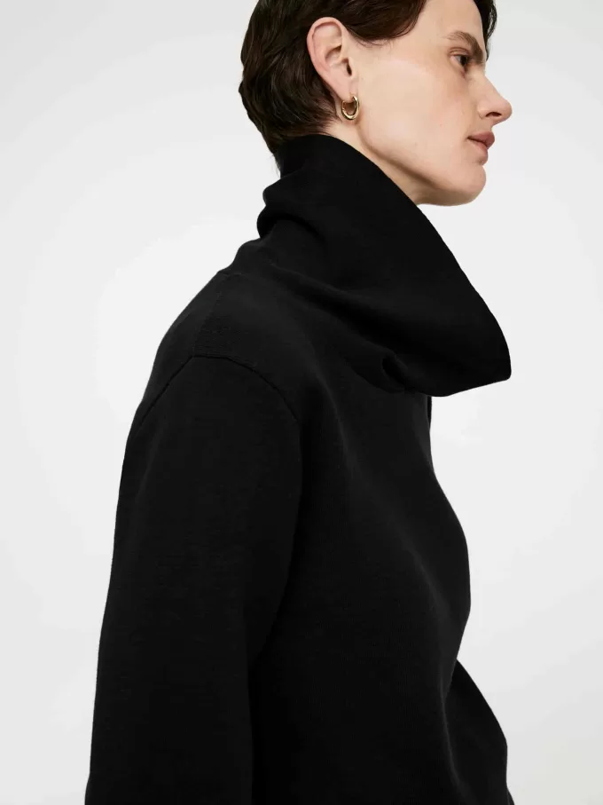 Mock-neck bomuldstrøje