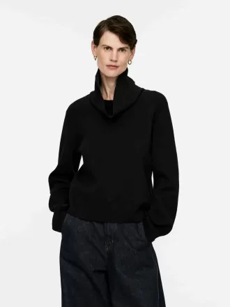Mock-neck bomuldstrøje