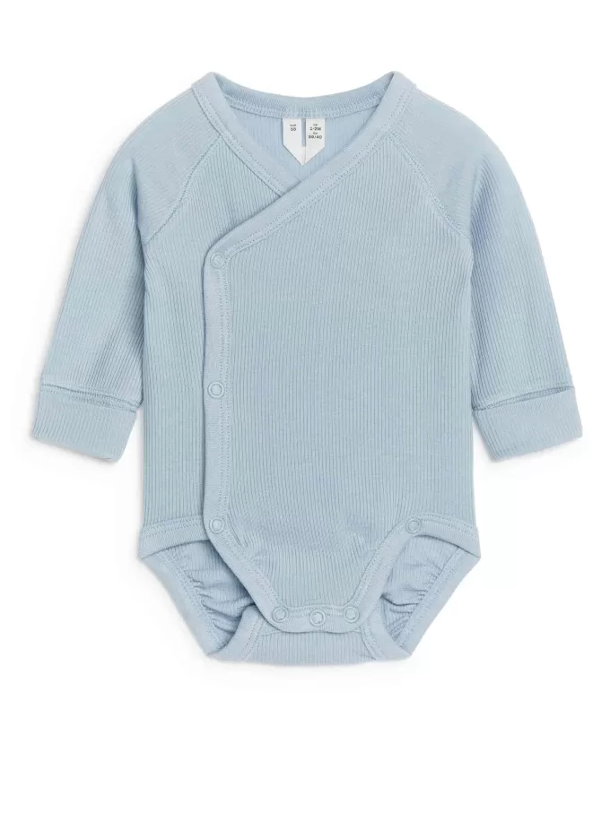 Nyfødt bodysuit med glat rib