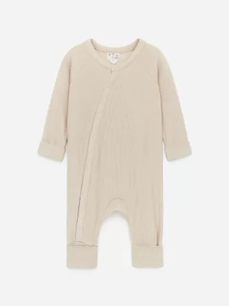 Nyfødt pyjamas med glat rib