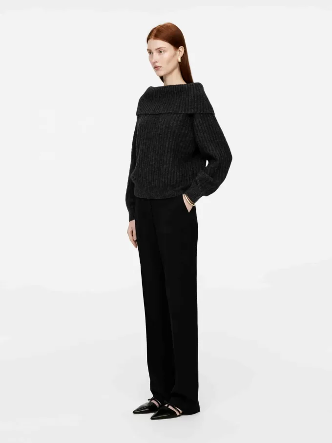 Off-Soulder Rib Jumper