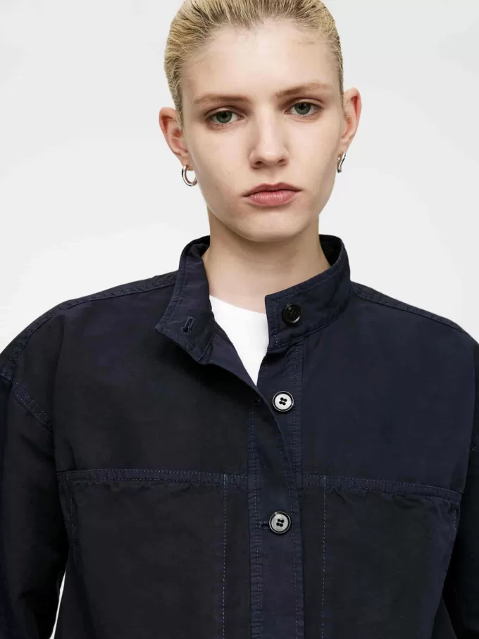 Overshirt i bomuld-hør