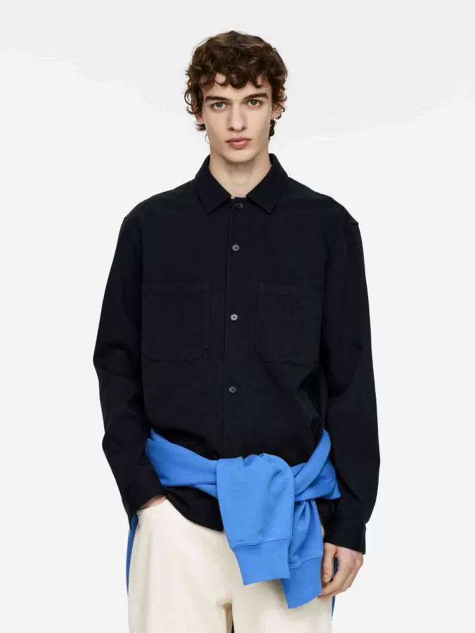 Overshirt i bomuldstwill