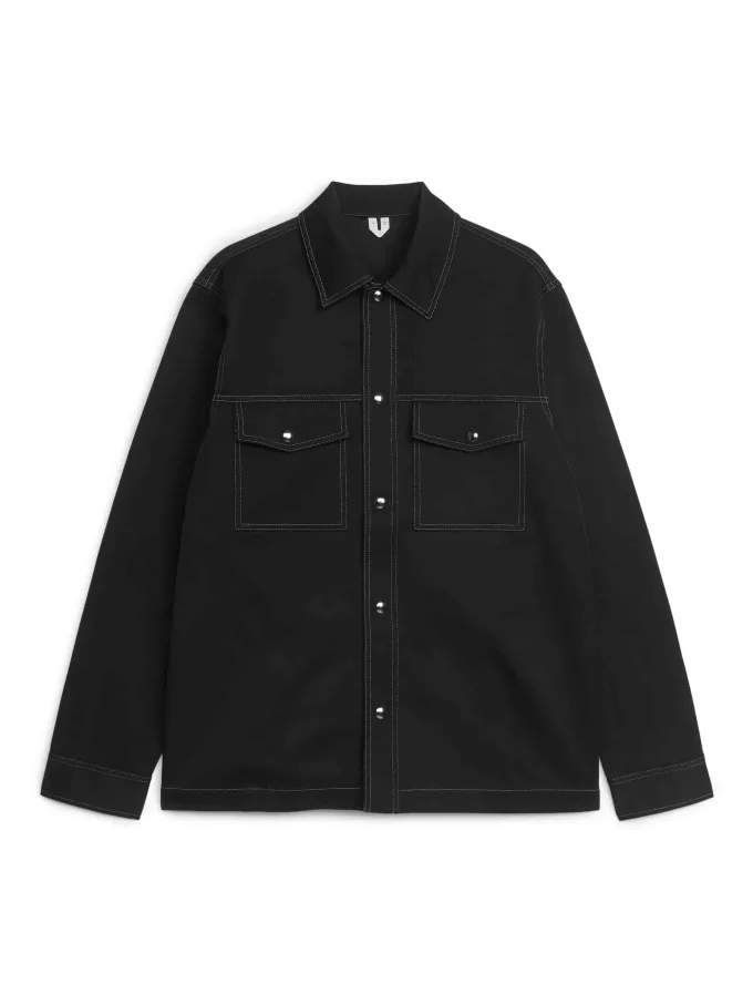 Overshirt i bomuldstwill