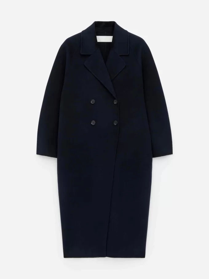 Oversized uldblandingsfrakke