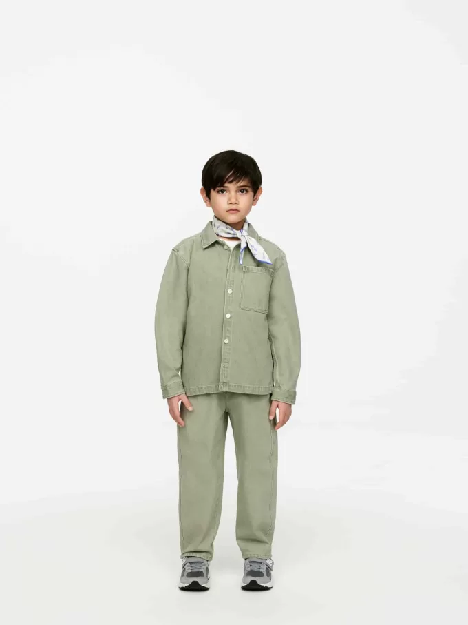 Overtrøje i vasket denim