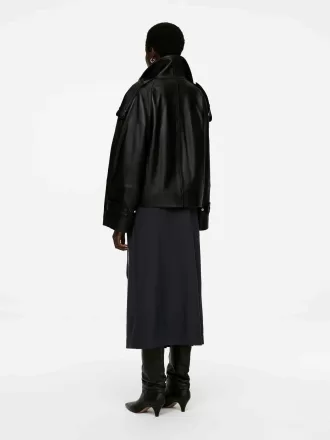 Plisseret nederdel i uldblanding