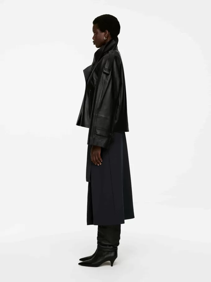 Plisseret nederdel i uldblanding Plisseret nederdel i uldblanding