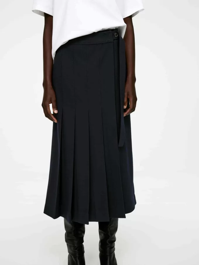 Plisseret nederdel i uldblanding Plisseret nederdel i uldblanding