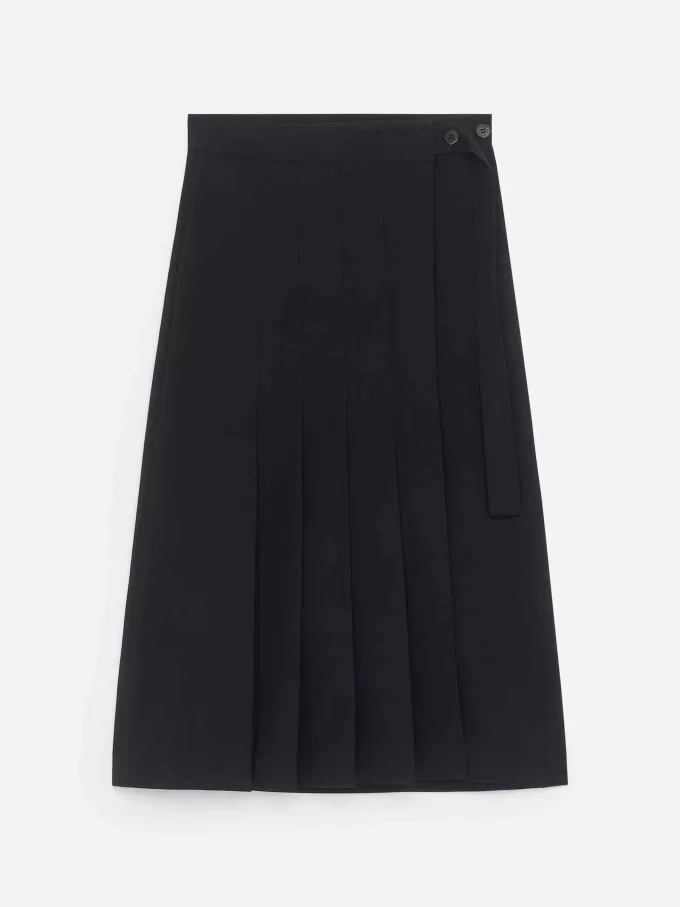 Plisseret nederdel i uldblanding Plisseret nederdel i uldblanding