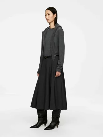 Plisseret nederdel i uldblanding