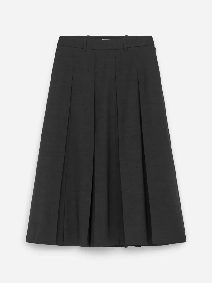 Plisseret nederdel i uldblanding