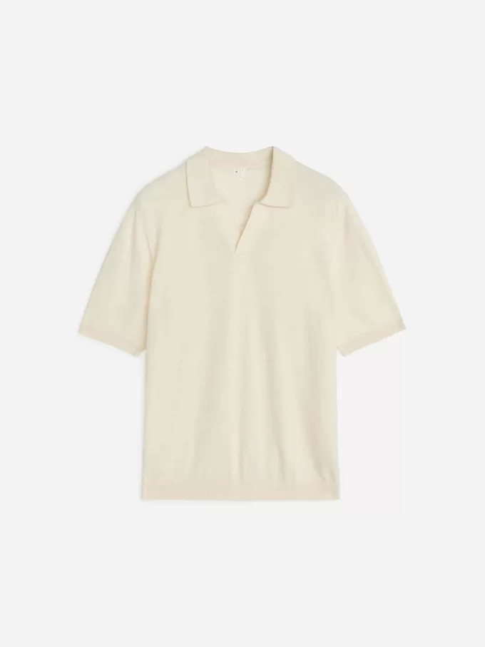 Poloskjorte i bomuldshør Poloskjorte i bomuldshør