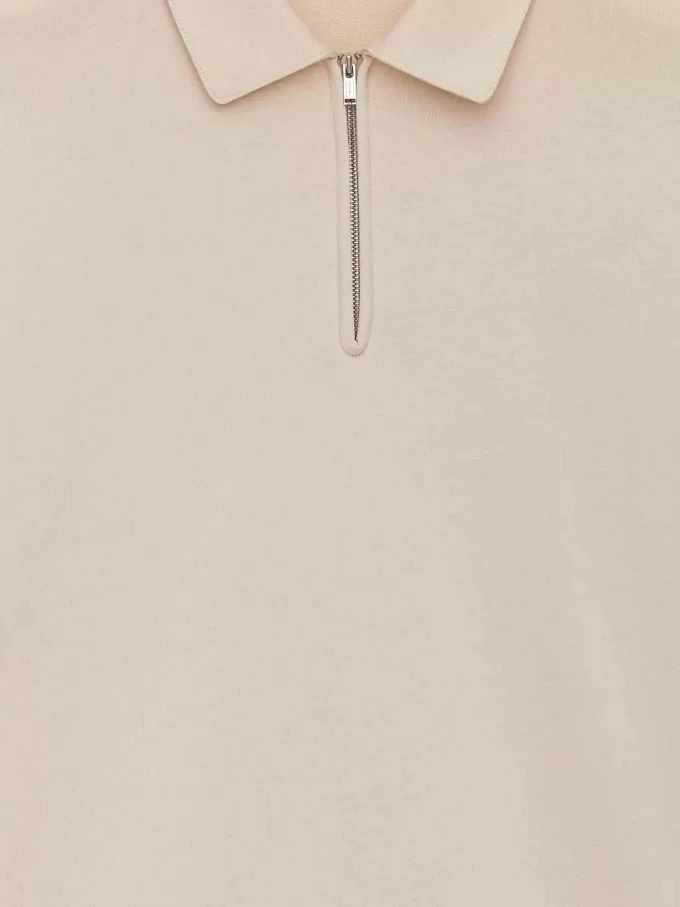 Poloskjorte med halv lynlås