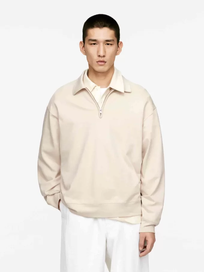 Poloskjorte med halv lynlås