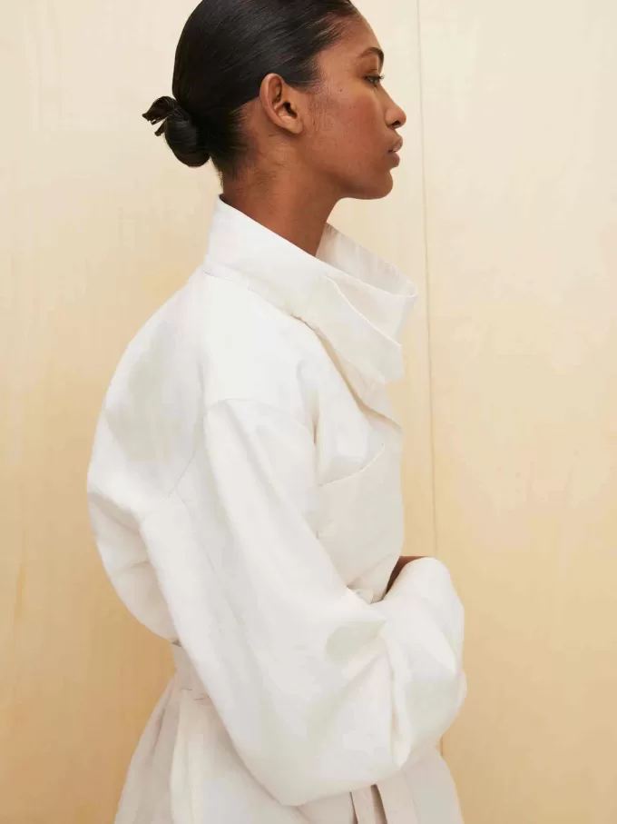 Pop-over skjorte i linnedblanding